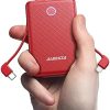 Alongza Small Portable Charger 6000mAh with Built in Cable, ...